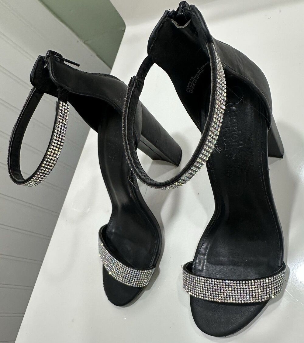 Charlotte Russe Rhinestone 4 Inch Heel Sparkly Glam NYE Size 7 Party Statement